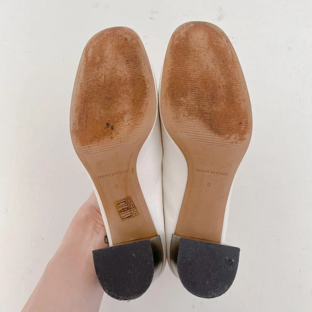 Everlane Size 9 Cream Off-White The Day Heel in Bone Leather Block Heel Pump - Picture 10 of 11